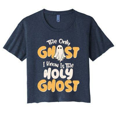 The Only Ghost I Know Is The Hold Ghost Christian Halloween Crop Top