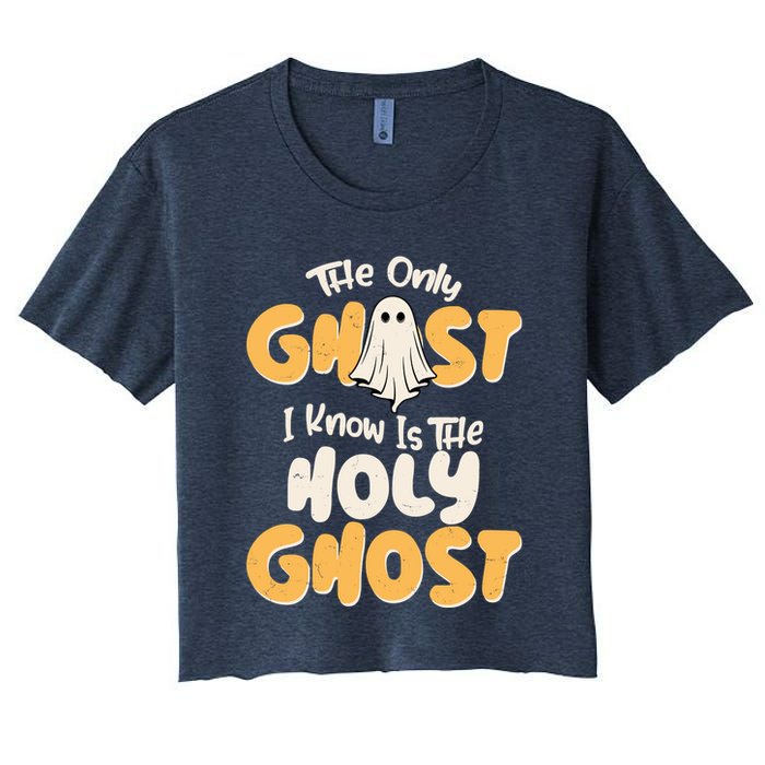 The Only Ghost I Know Is The Hold Ghost Christian Halloween Crop Top