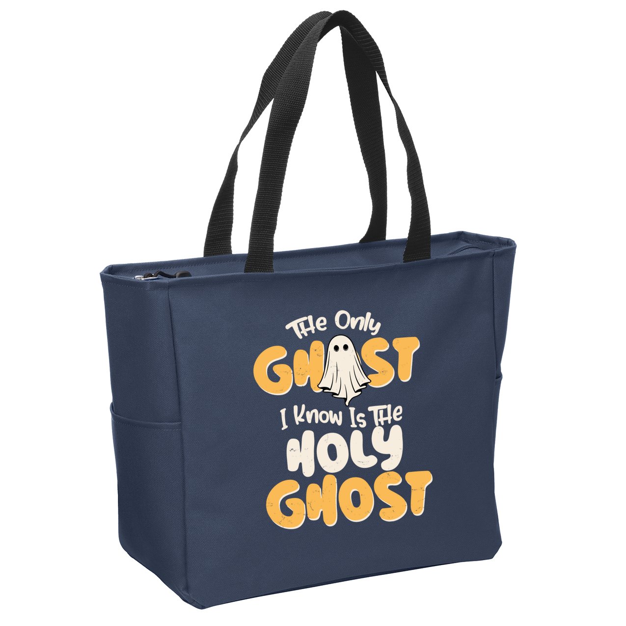 The Only Ghost I Know Is The Hold Ghost Christian Halloween Zip Tote Bag