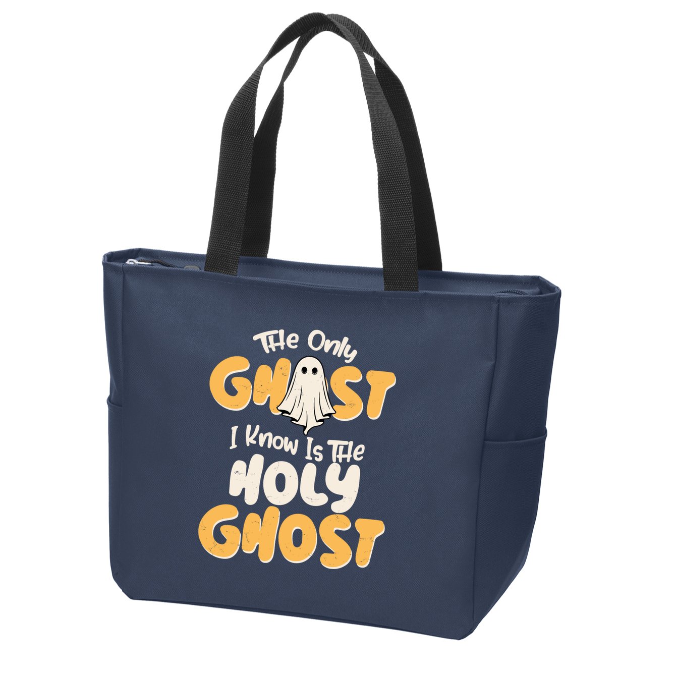 The Only Ghost I Know Is The Hold Ghost Christian Halloween Zip Tote Bag
