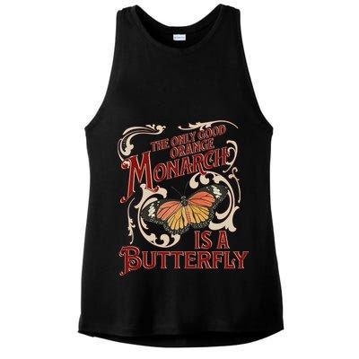 The Only Good Orange Monarch Is A Butterfly Insect Flowers Ladies PosiCharge Tri-Blend Wicking Tank