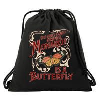 The Only Good Orange Monarch Is A Butterfly Insect Flowers Drawstring Bag
