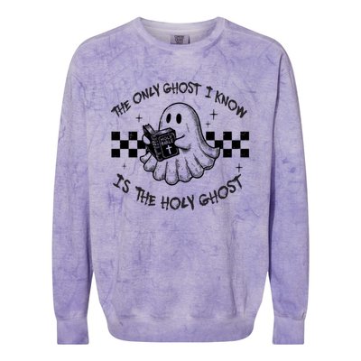 The Only Ghost I Know Is The Holy Ghost Halloween Colorblast Crewneck Sweatshirt