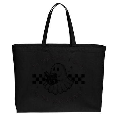 The Only Ghost I Know Is The Holy Ghost Halloween Cotton Canvas Jumbo Tote