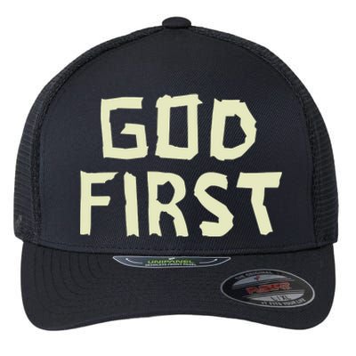 Taped Off God First Flexfit Unipanel Trucker Cap