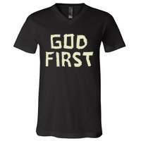 Taped Off God First V-Neck T-Shirt