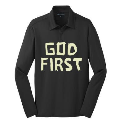 Taped Off God First Silk Touch Performance Long Sleeve Polo