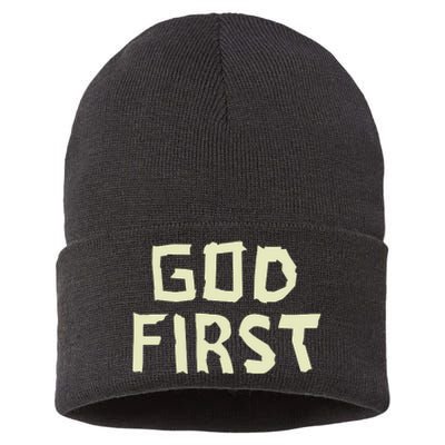 Taped Off God First Sustainable Knit Beanie