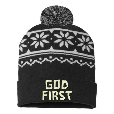 Taped Off God First USA-Made Snowflake Beanie