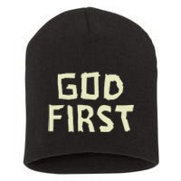 Taped Off God First Short Acrylic Beanie