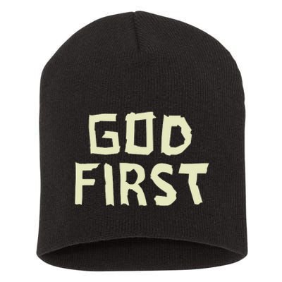 Taped Off God First Short Acrylic Beanie