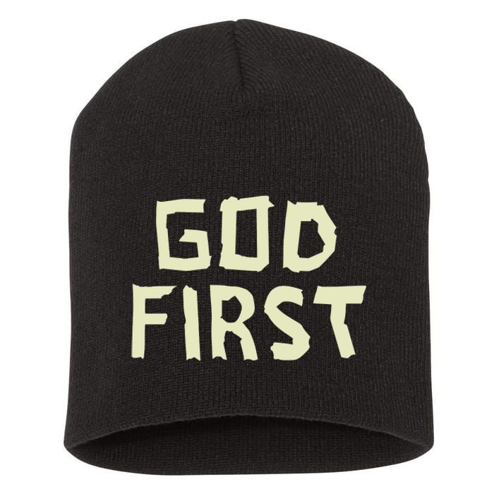 Taped Off God First Short Acrylic Beanie