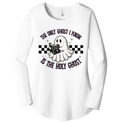 The Only Ghost I Know Is The Holy Ghost Funny Boo Bible Women's Perfect Tri Tunic Long Sleeve Shirt