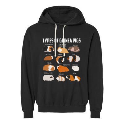 Types Of Guinea Pigs Owner Cool Animal Xmas Gift Garment-Dyed Fleece Hoodie