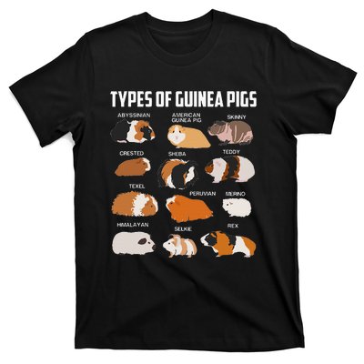 Types Of Guinea Pigs Owner Cool Animal Xmas Gift T-Shirt