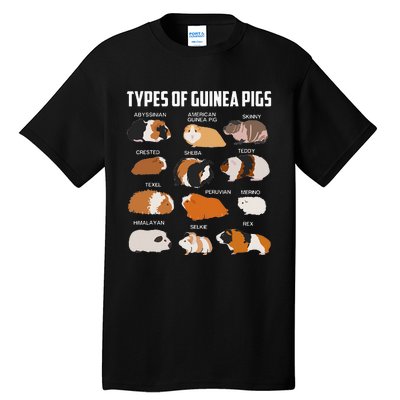 Types Of Guinea Pigs Owner Cool Animal Xmas Gift Tall T-Shirt