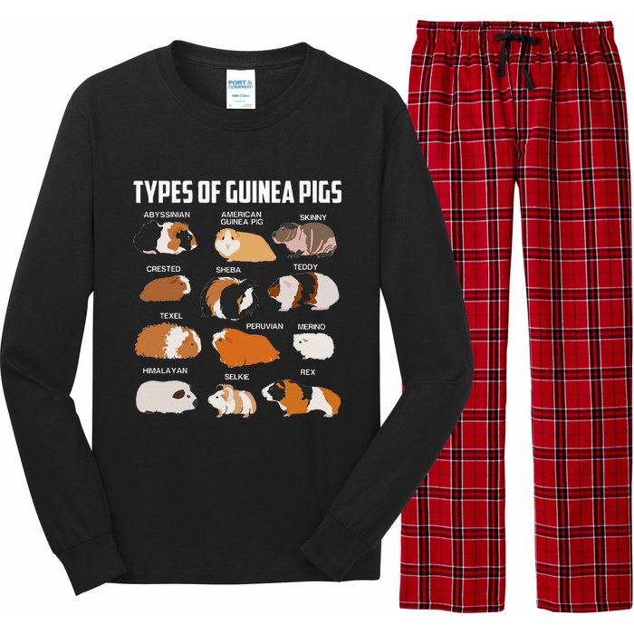 Types Of Guinea Pigs Owner Cool Animal Xmas Gift Long Sleeve Pajama Set