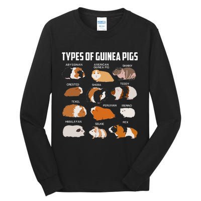 Types Of Guinea Pigs Owner Cool Animal Xmas Gift Tall Long Sleeve T-Shirt