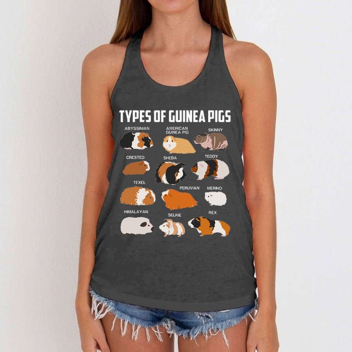 Types Of Guinea Pigs Owner Cool Animal Xmas Gift Women's Knotted Racerback Tank