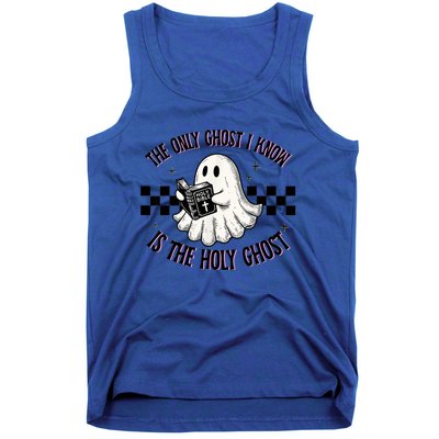 The Only Ghost I Know Is The Holy Ghost Funny Boo Bible Tank Top