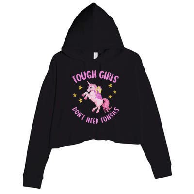 Tonsils Out Gift For Children Tonsillectomy Recovery Crop Fleece Hoodie