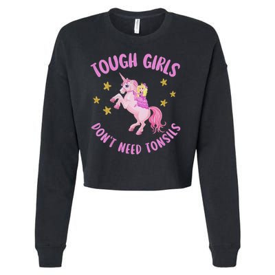 Tonsils Out Gift For Children Tonsillectomy Recovery Cropped Pullover Crew