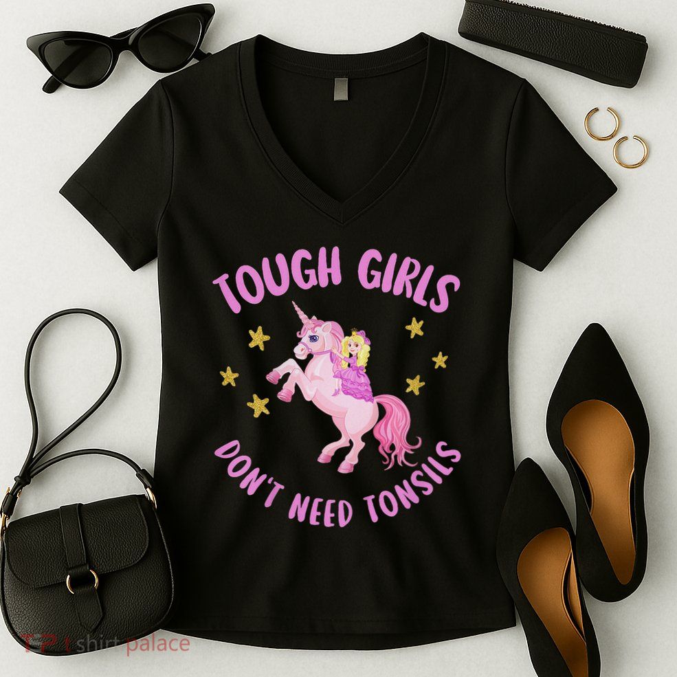 Tonsils Out Gift For Children Tonsillectomy Recovery Women's V-Neck T-Shirt