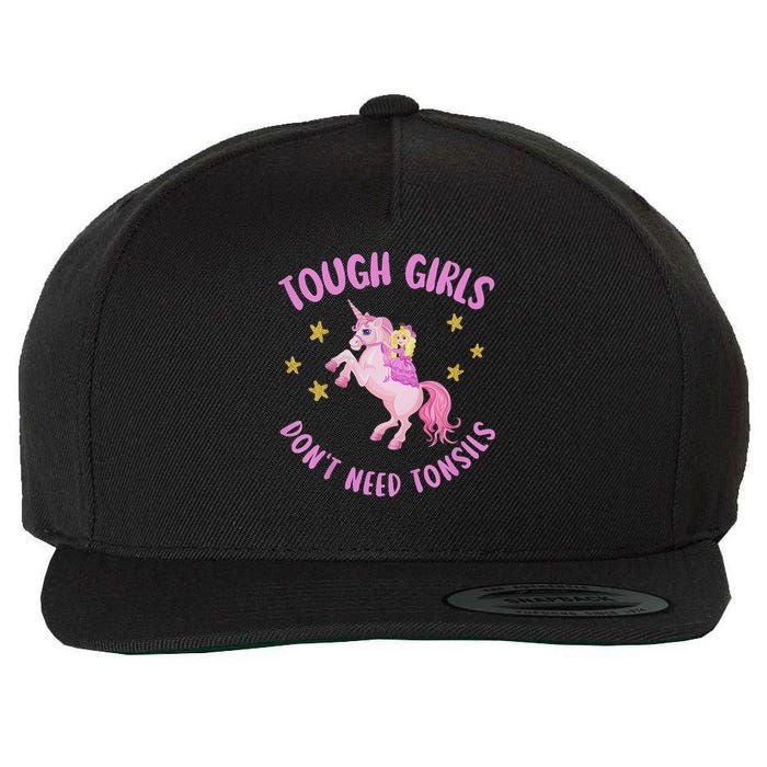 Tonsils Out Gift For Children Tonsillectomy Recovery Wool Snapback Cap