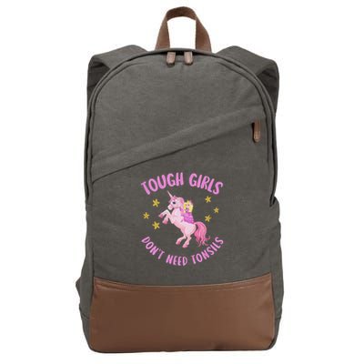Tonsils Out Gift For Children Tonsillectomy Recovery Cotton Canvas Backpack