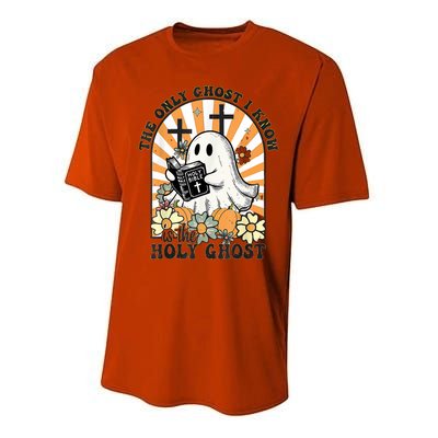 The Only Ghost I Know Is The Holy Ghost Funny Boo Bible Performance Sprint T-Shirt