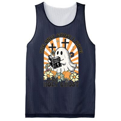 The Only Ghost I Know Is The Holy Ghost Funny Boo Bible Mesh Reversible Basketball Jersey Tank