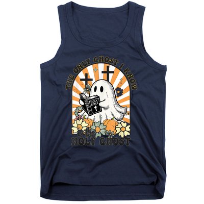 The Only Ghost I Know Is The Holy Ghost Funny Boo Bible Tank Top