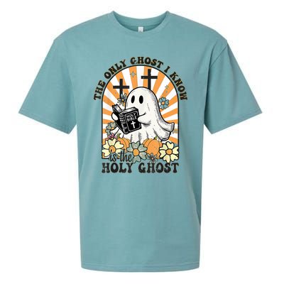 The Only Ghost I Know Is The Holy Ghost Funny Boo Bible Sueded Cloud Jersey T-Shirt