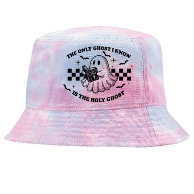 The Only Ghost I Know Is The Holy Ghost Halloween Tie-Dyed Bucket Hat