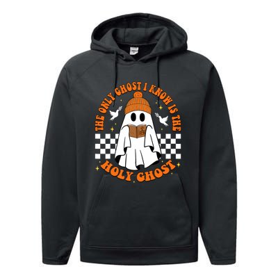 The Only Ghost I Know Is The Holy Ghost Halloween Boo Bible Performance Fleece Hoodie