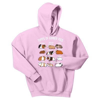 Types Of Guinea Pigs Household Pet Animal Rodent Fluffy Cute Great Gift Kids Hoodie