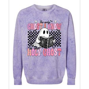 The Only Ghost I Know Is The Holy Ghost Funny Halloween Funny Gift Colorblast Crewneck Sweatshirt