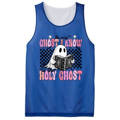 The Only Ghost I Know Is The Holy Ghost Funny Halloween Funny Gift Mesh Reversible Basketball Jersey Tank