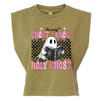 The Only Ghost I Know Is The Holy Ghost Funny Halloween Funny Gift Garment-Dyed Women's Muscle Tee