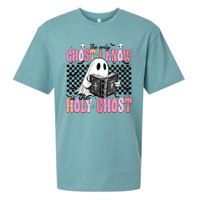 The Only Ghost I Know Is The Holy Ghost Funny Halloween Funny Gift Sueded Cloud Jersey T-Shirt