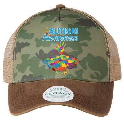 Together We Can Solve The Puzzle Autism Awareness Legacy Tie Dye Trucker Hat