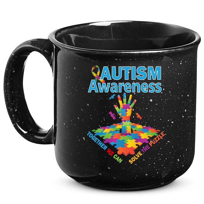 Together We Can Solve The Puzzle Autism Awareness 15oz Campfire Ceramic Mug