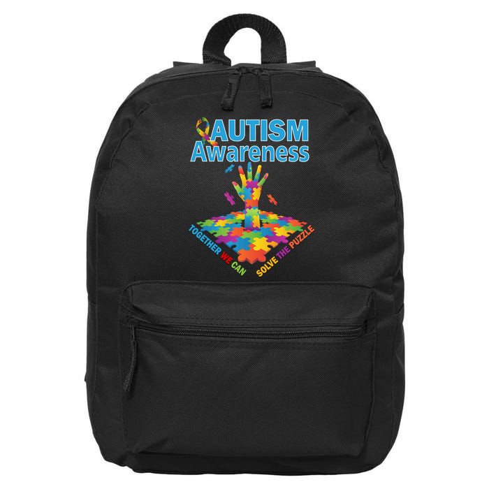 Together We Can Solve The Puzzle Autism Awareness 16 in Basic Backpack