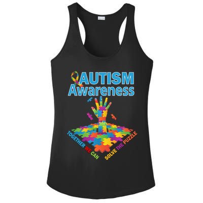 Together We Can Solve The Puzzle Autism Awareness Ladies PosiCharge Competitor Racerback Tank