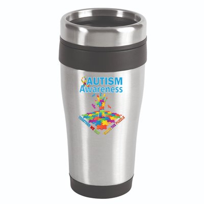 Together We Can Solve The Puzzle Autism Awareness 16oz Travel Tumbler