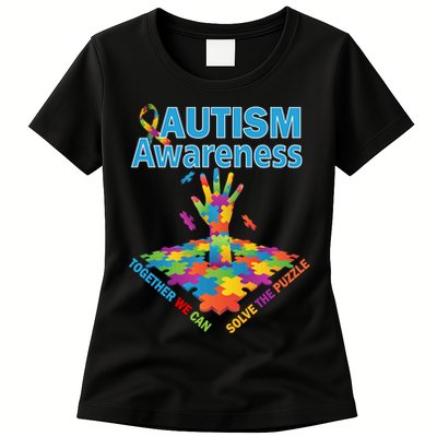 Together We Can Solve The Puzzle Autism Awareness Womens T-Shirt