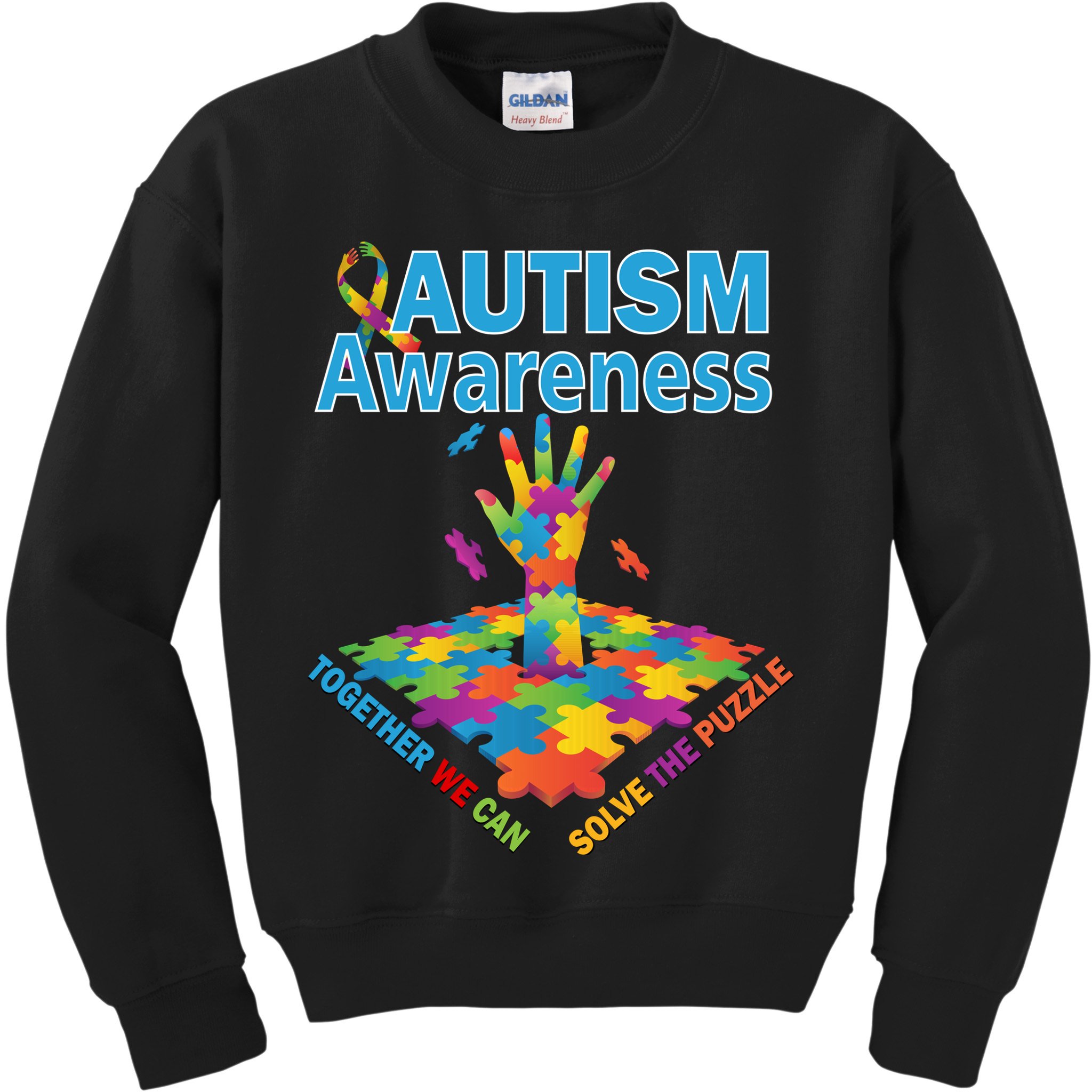 Together We Can Solve The Puzzle Autism Awareness Kids Sweatshirt