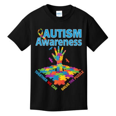 Together We Can Solve The Puzzle Autism Awareness Kids T-Shirt