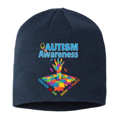 Together We Can Solve The Puzzle Autism Awareness Sustainable Beanie