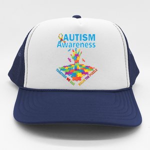 Together We Can Solve The Puzzle Autism Awareness Trucker Hat